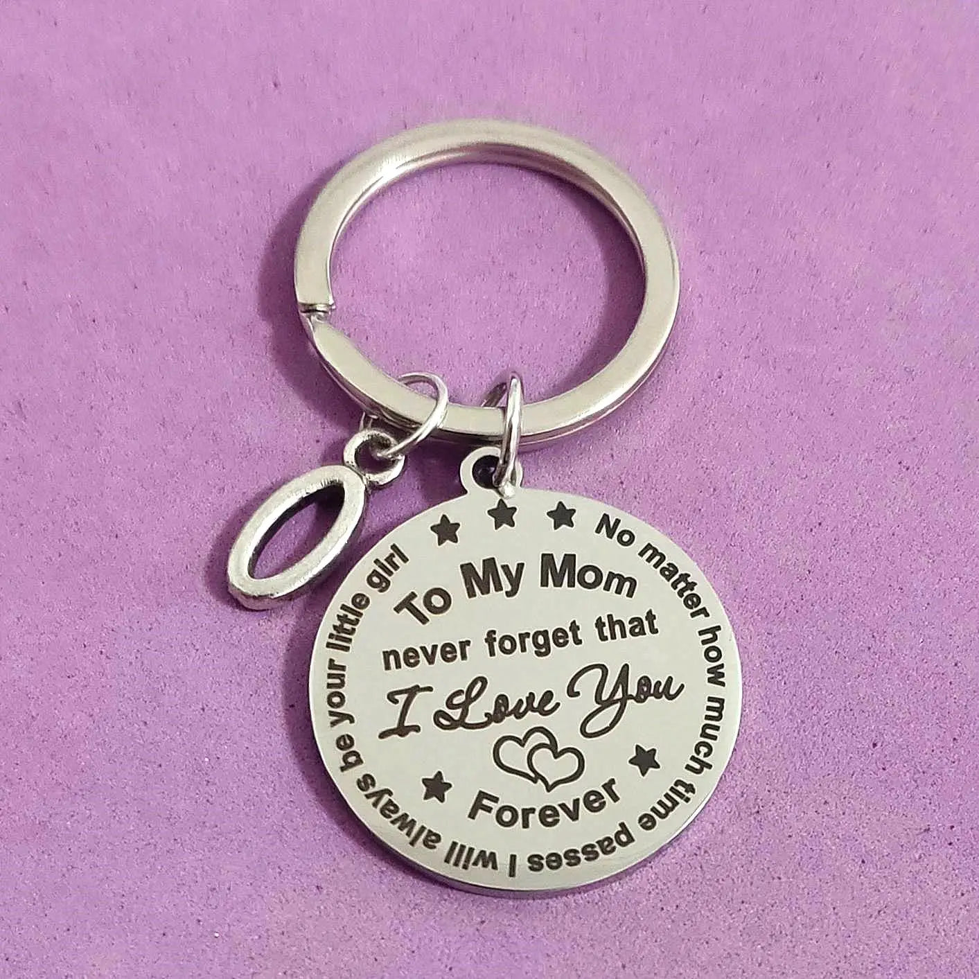 Father's Day Keychain for Car Keys 26 Letters Gift Keyring to Dad Mom Creative Be Your Girl Stainless Steel Thanksgiving Holder