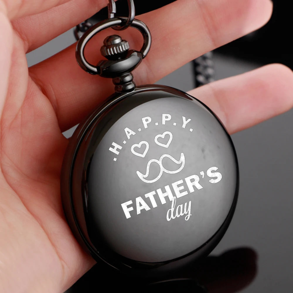 Exquisite Best Man Father's Day Gift "Your are my  Hero" Quartz Pocket Watch Fob Chain Watch Men Fans Souvenir Gifts to Father