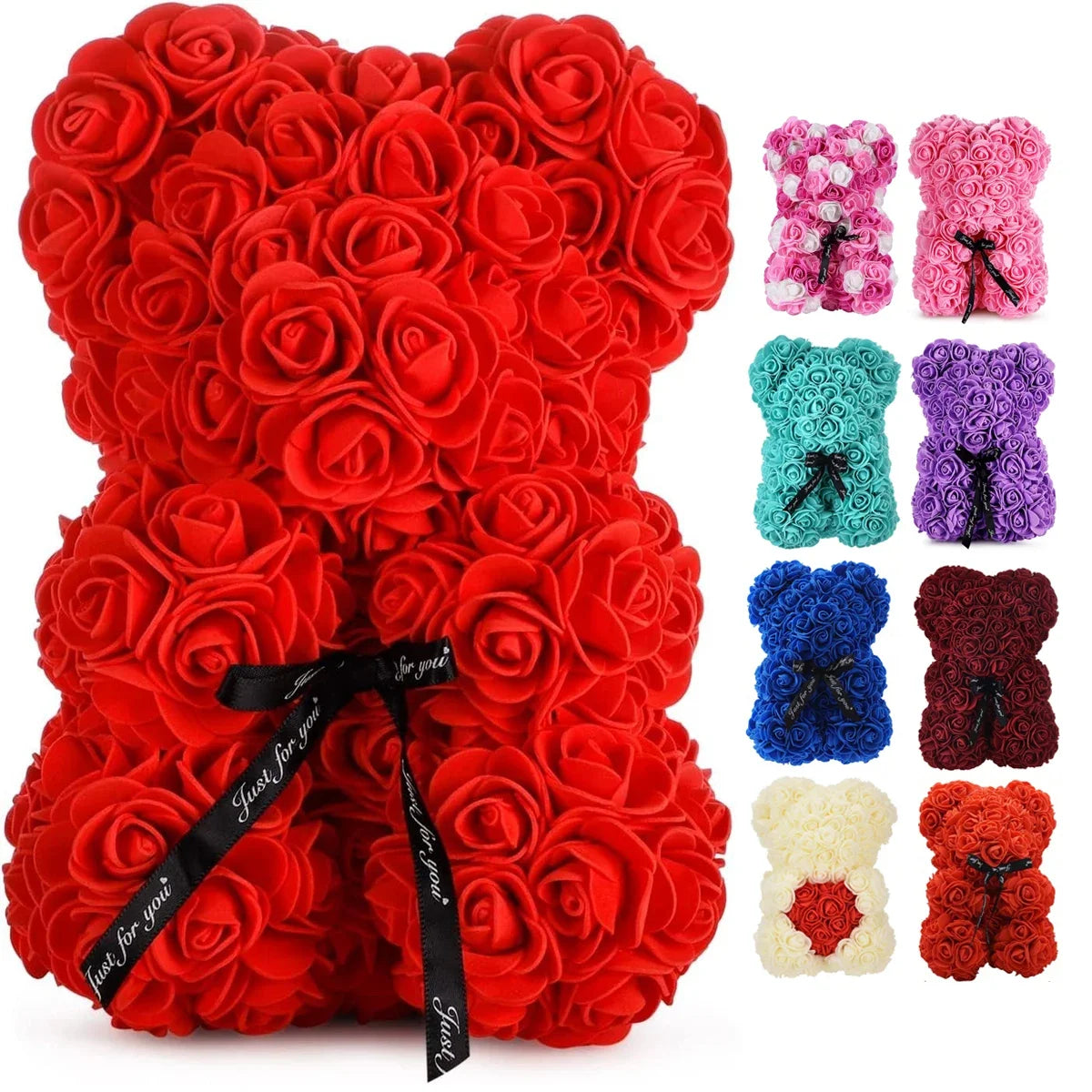 1pc Artificial Flower Eternal Rose Teddy Bear for Mom Mother's Day Birthday Valentine's Day Anniversary Gifts & Decorations