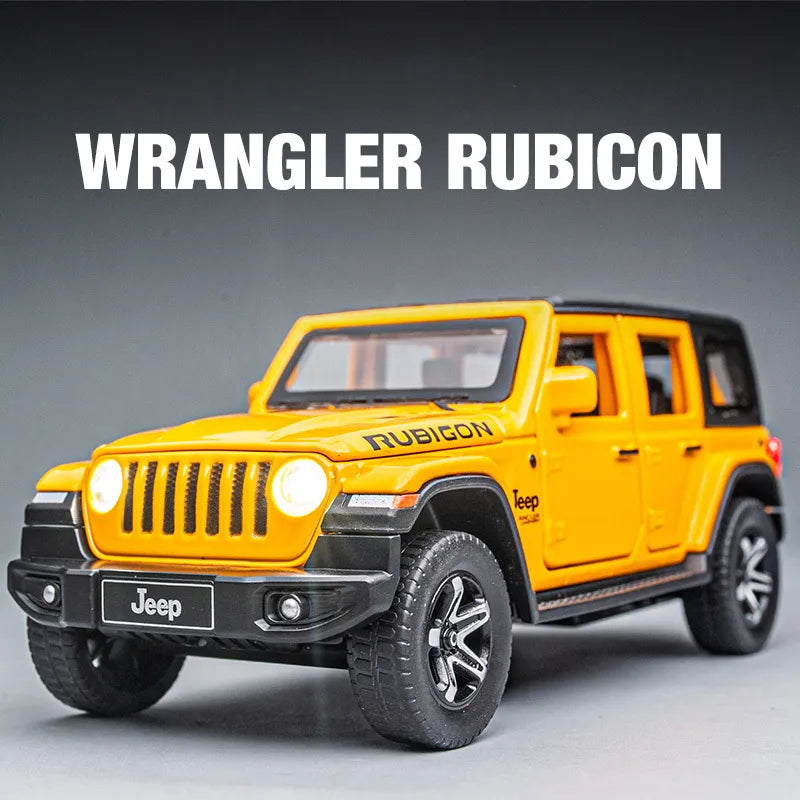 1:32 Jeeps Wrangler Rubicon Vehicle Model Car Toy High Simulation Sound and Light off-road Alloy Collection Toy Car For Children