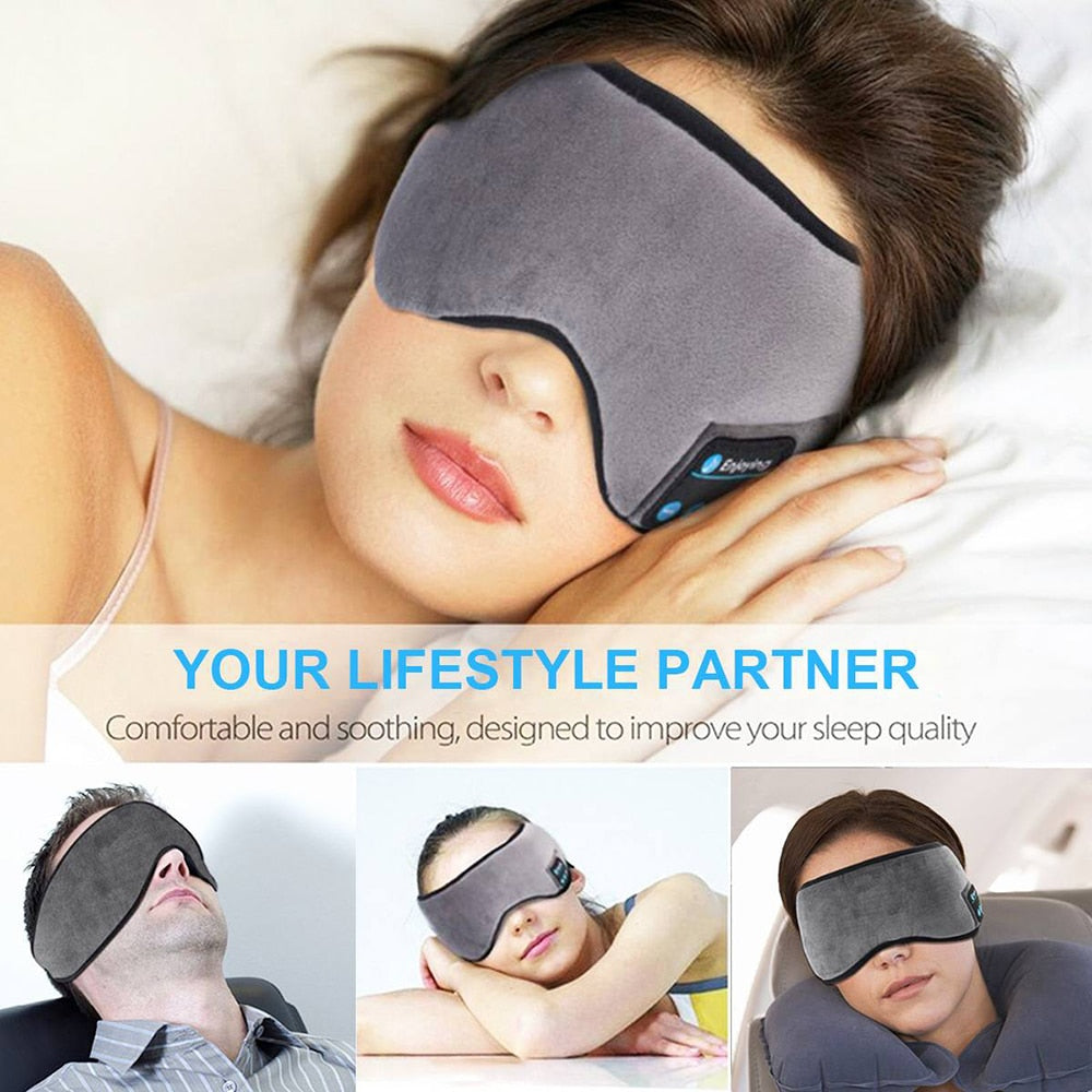 Bluetooth Sleeping Headphones Eye Mask Sleep Headphones Bluetooth Headband Soft Elastic Comfortable Wireless Music Earphones - RY MARKET PLACE