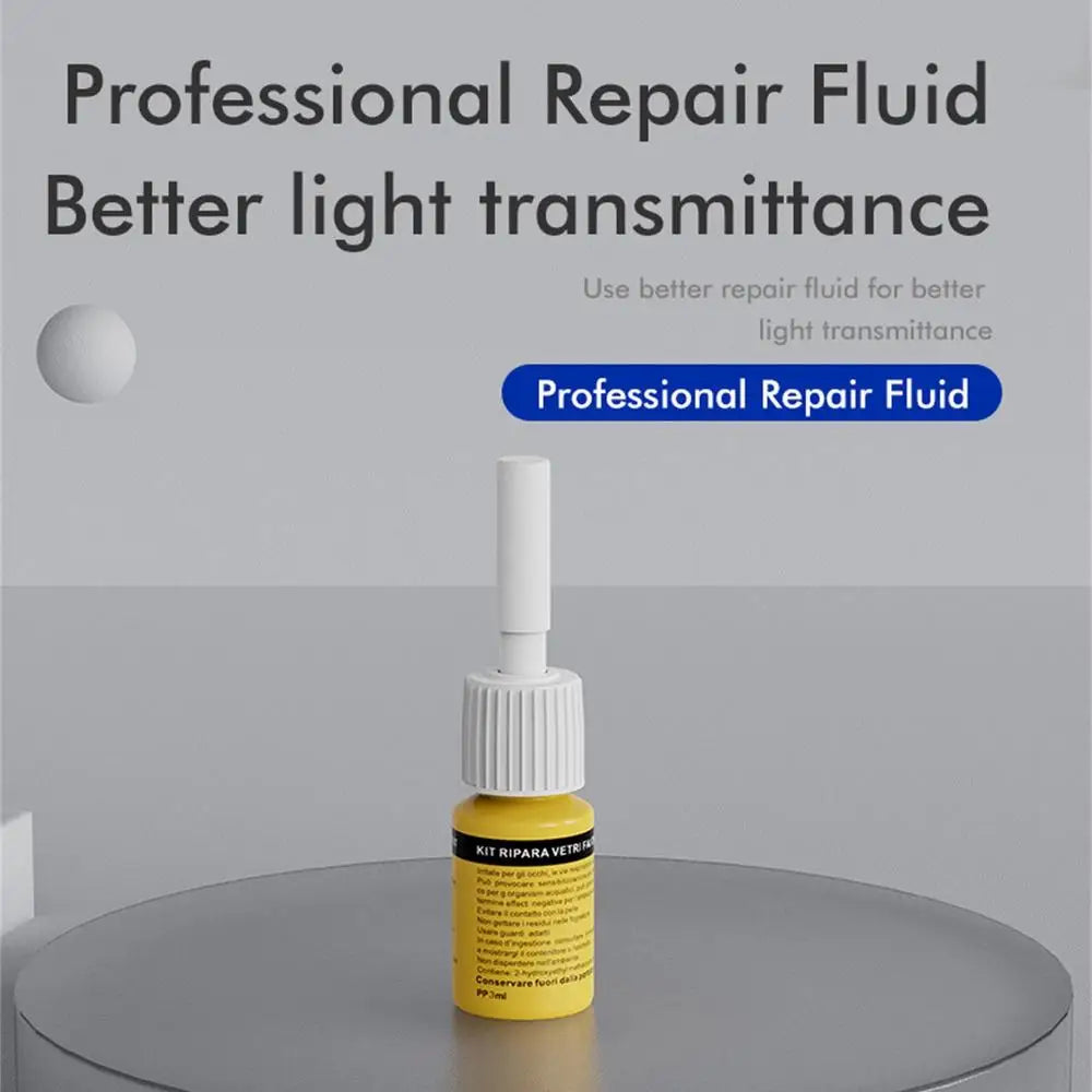 Automotive Glass Nano Repair Fluid Windshield Repair Kit Air Pump Type Windscreen Crack Repair Kit For Fix Star-Shaped Cracks