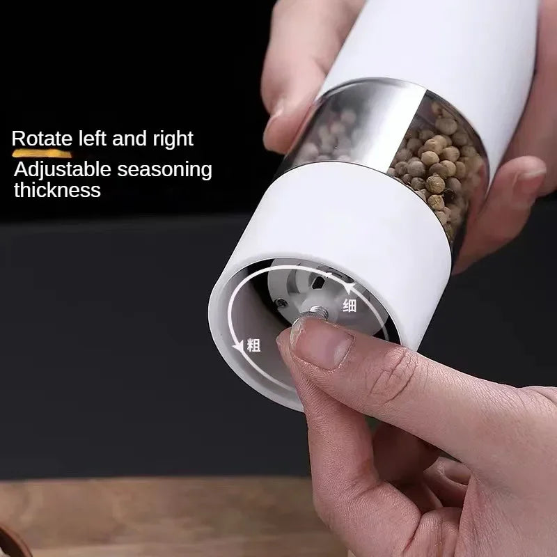 Electric Automatic Mill Pepper and Salt Grinder with LED Light Adjustable Coarseness Spice Grinder Kitchen Cooking Tool