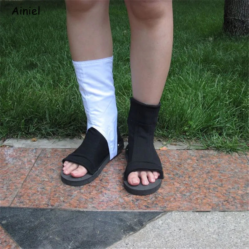 Anime Cosplay Shoes- Akatsuki Nanja Japanese Shoes Women Men Cosplay Costume Halloween Party Sandals Boots kids