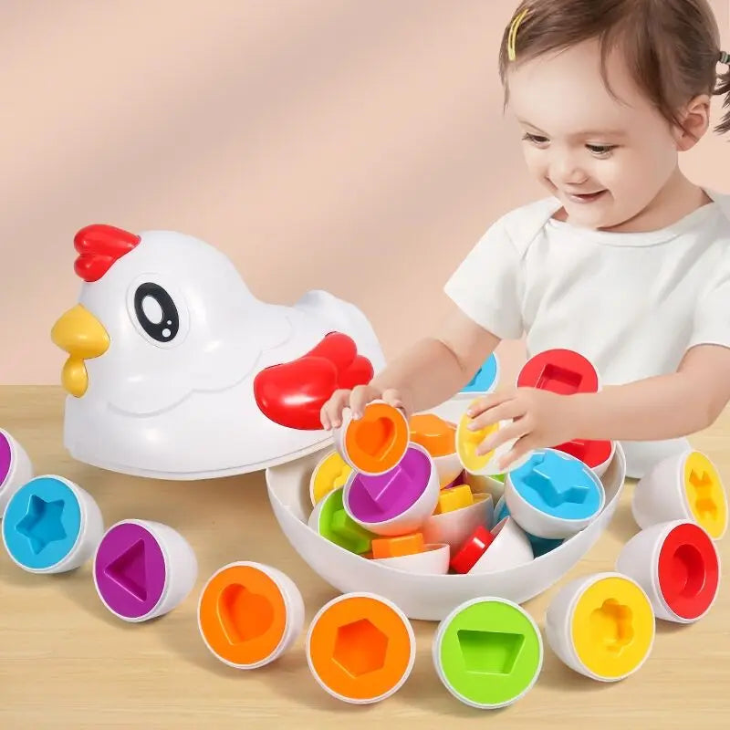 Montessori Learning Educational Math Toy Baby Development Toy Shape Match Puzzles Eggs Game Sensory Toys For Children 3 4 5 Year