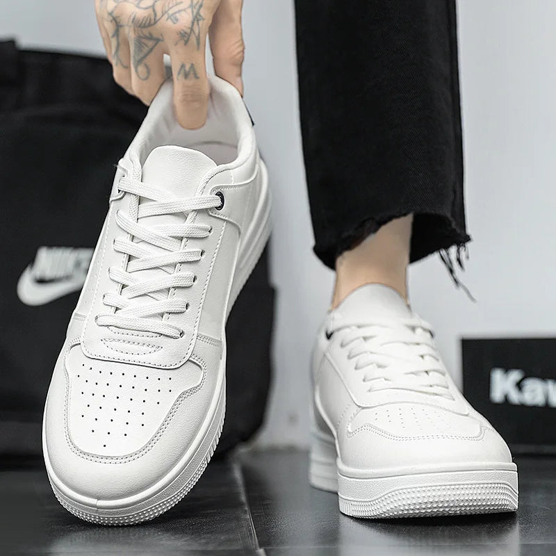 Fashionable Men's Casual Shoes Men's Sports Shoes 2023 New Summer Low-top Board Shoes White Breathable Platform Sneakers for Men