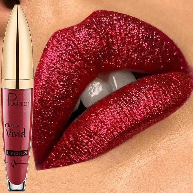 18 Colors Glitter Lip Gloss Waterproof Long Lasting Diamond Matte To Shimmer Metallic Liquid Lipstick Women Lips Makeup Cosmetic - RY MARKET PLACE