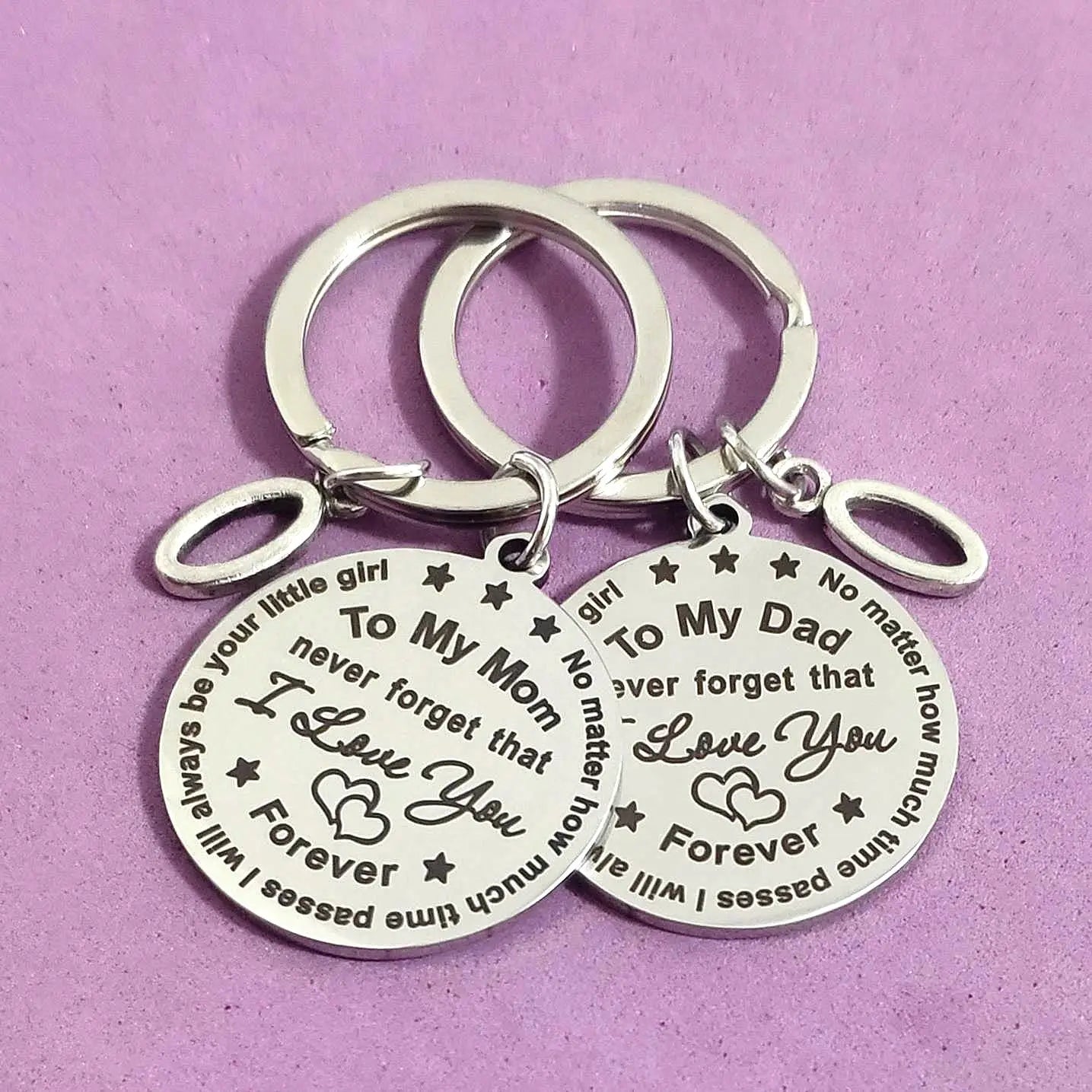 Father's Day Keychain for Car Keys 26 Letters Gift Keyring to Dad Mom Creative Be Your Girl Stainless Steel Thanksgiving Holder