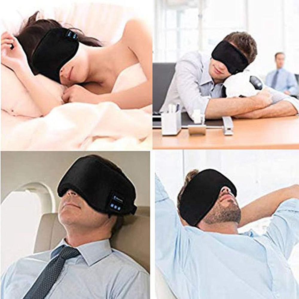 Bluetooth Sleeping Headphones Eye Mask Sleep Headphones Bluetooth Headband Soft Elastic Comfortable Wireless Music Earphones - RY MARKET PLACE