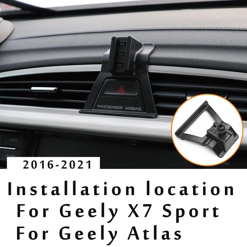 Car Phone Holder For Geely X7 Sport Atlas pro 2018 2021 2022 Car Styling Bracket GPS Stand Rotatable Support Mobile Accessories