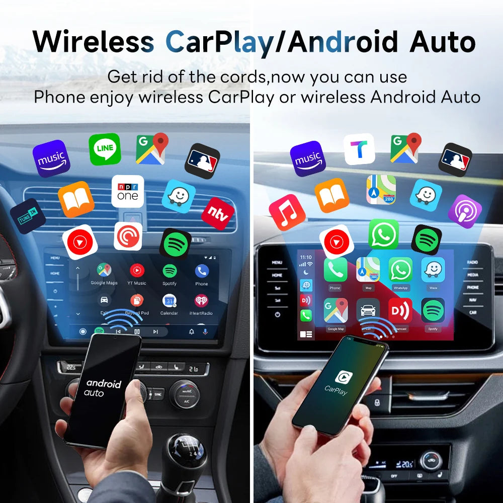 CarlinKit 5.0 Wired to Wireless Android Auto Box Wireless CarPlay Adapter Smart Car Ai Box WiFi Bluetooth Auto Connect Plug&Play