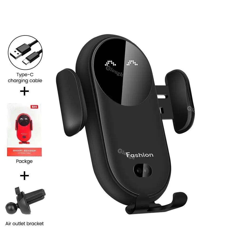 30W Car Phone Holder Car Wireless Charger For iPhone 13 12 Pro Max Samsung Xiaomi 12 Fast Charging Infrared Sensor Phone Holder - RY MARKET PLACE