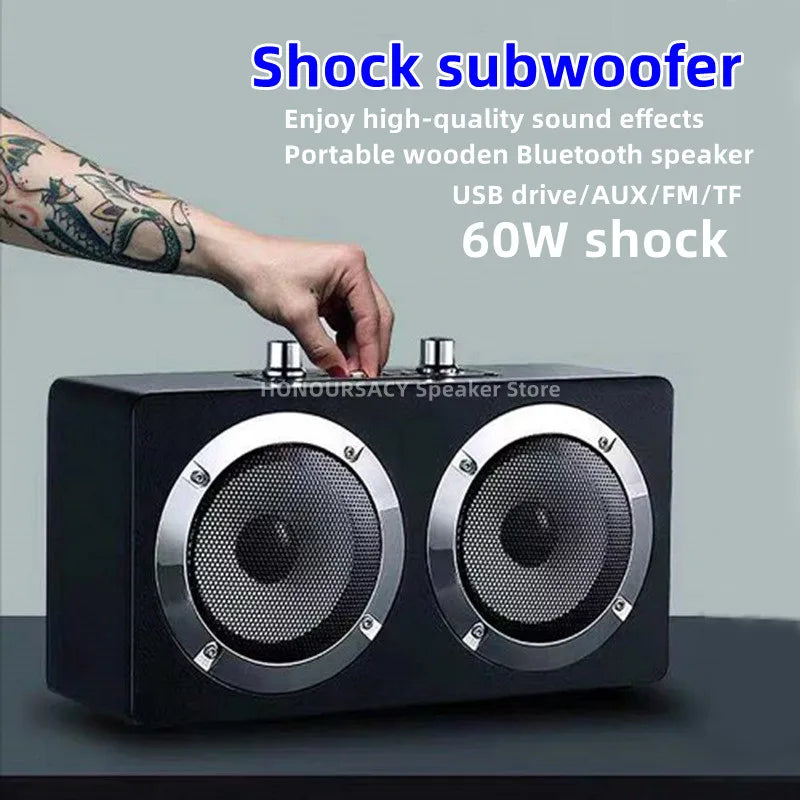 60W High Power Bluetooth Speaker Portable Wireless Subwoofer Family KTV Bass Stereo Home Theater System FM Radio TF Caixa De Som