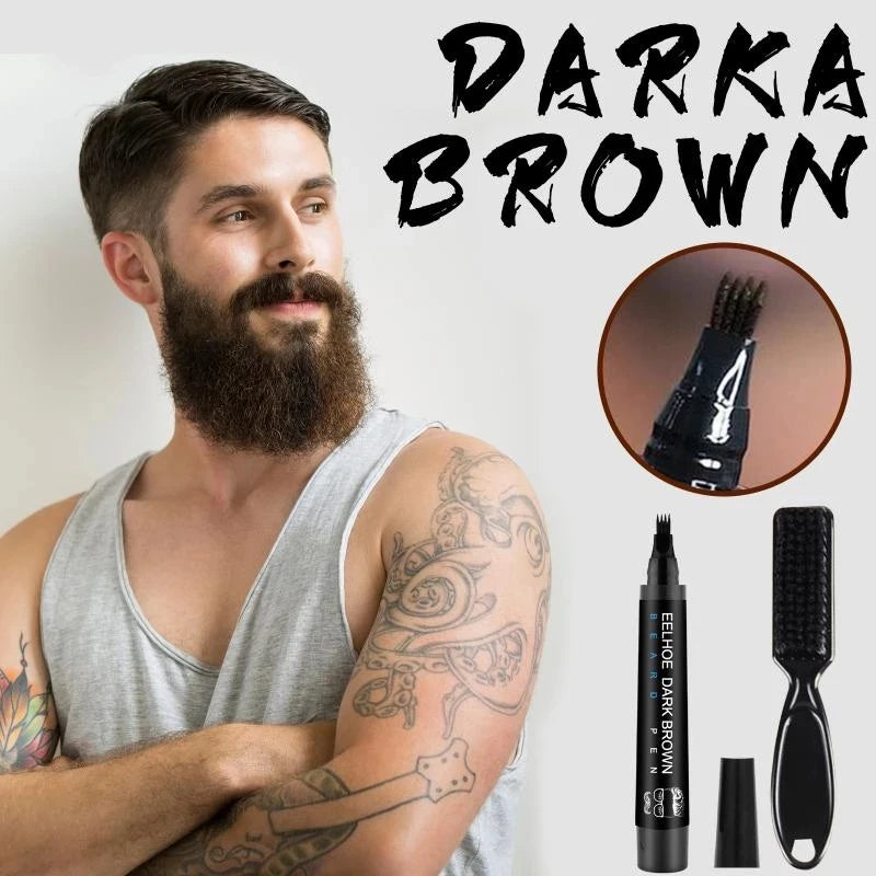 Hot Sale Beard Filling Pen Kit Beard Enhancer Brush Beard Coloring Shaping Tools Waterproof Black Brown Hair Pencil Man Cosmetic