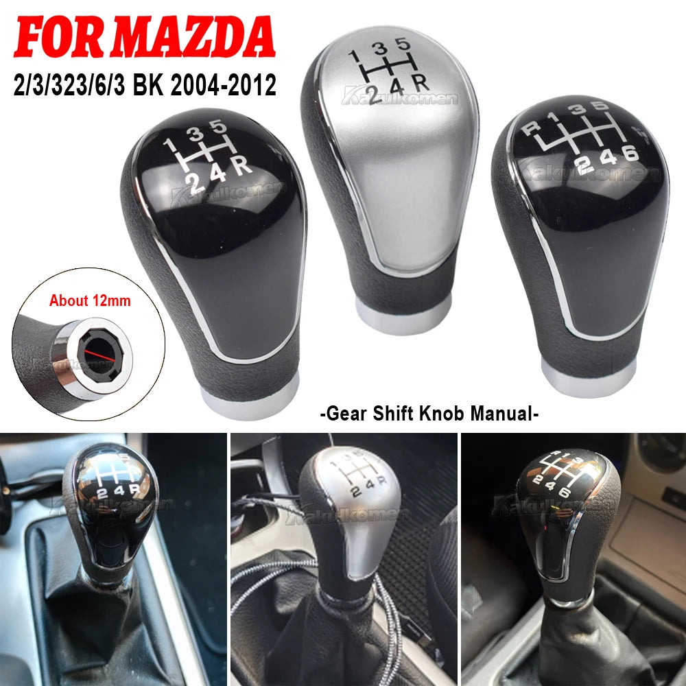 For Mazda 2/3/323/6/3 BK 2004 - 2012 Car 5/6 Speed Manual Transmission Gear Shift Handle New ABS Shift Lever Gear Shift Knob