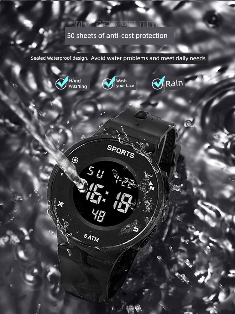 Children's Digital Watch Men's Junior High School Student Trendy Boys and Girls Sports Multifunctional Waterproof