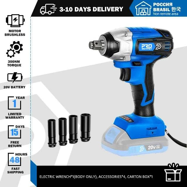 20V Brushless Hammer Drill 60NM Impact Electric Screwdriver Steel