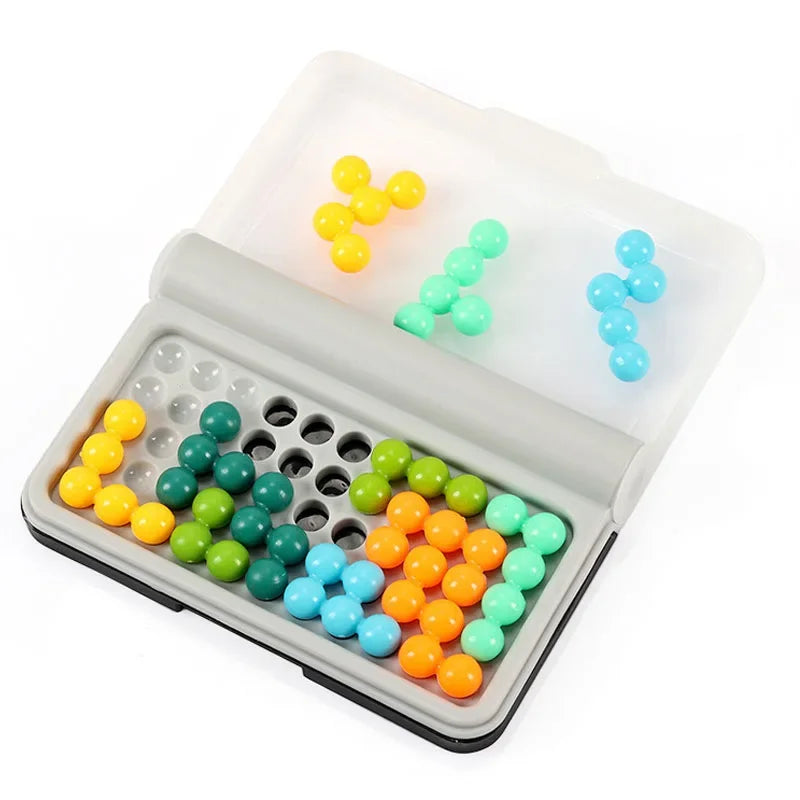 3D Bead Puzzle Logical Thinking Building Blocks 120 Challenges Intelligence Games Focus Travel Game Montessori Toys Kids Gift