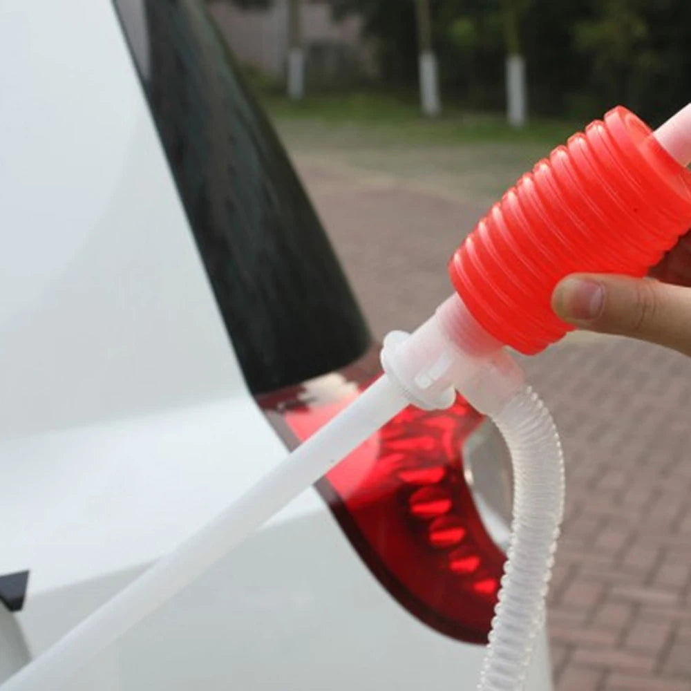 1Pc Universal Portable Car Manual Hand Siphon Pump Hose Gas Oil Liquid Syphon Transfer Pump Engine Parts Car Accessories