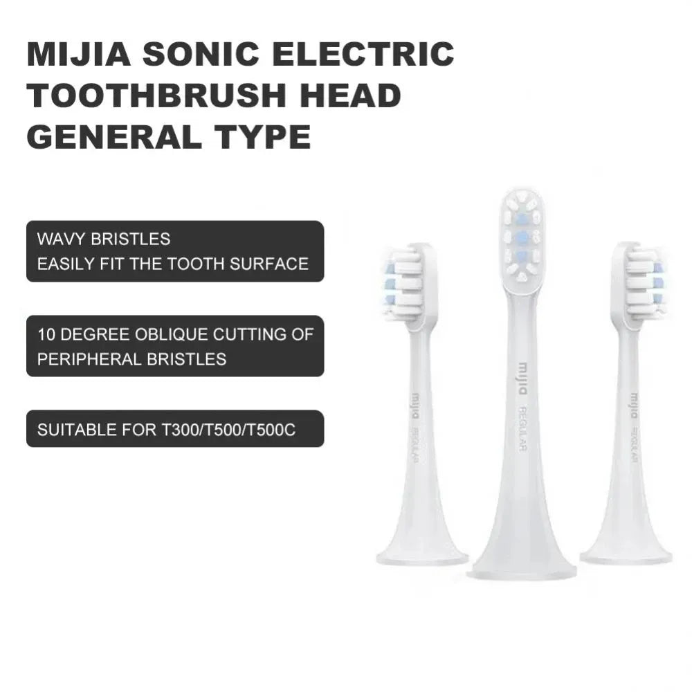 Original Xiaomi Mijia T300 T500 T100 Toothbrush Head Ultrasonic Electric Toothbrush Head Replacement Toothbrush Nozzles 3 Pcs