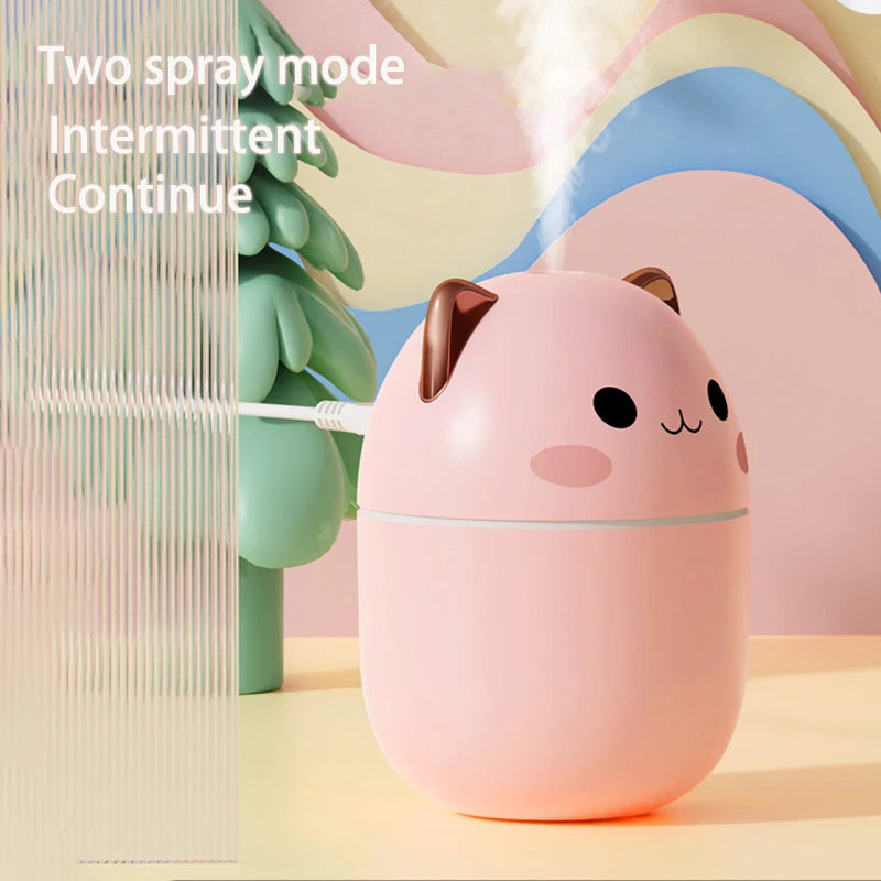 Cute Pet Air Humidifier Colorful Light Essential Oil Diffuser Aroma Diffuser Mist Maker Air Freshener For Car And Home