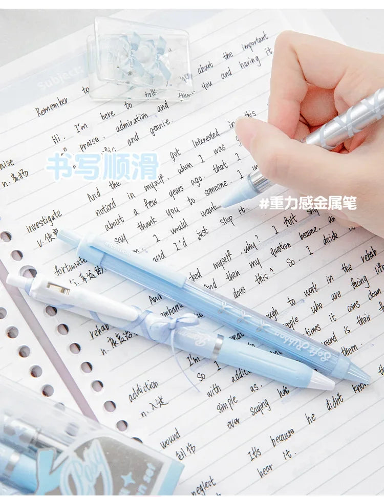 4pcs/set 0.38mm/0.5mm Gel Pens Set Ballpoint Black Ink Press Gel Pen for Writing Student Supplies Stationery