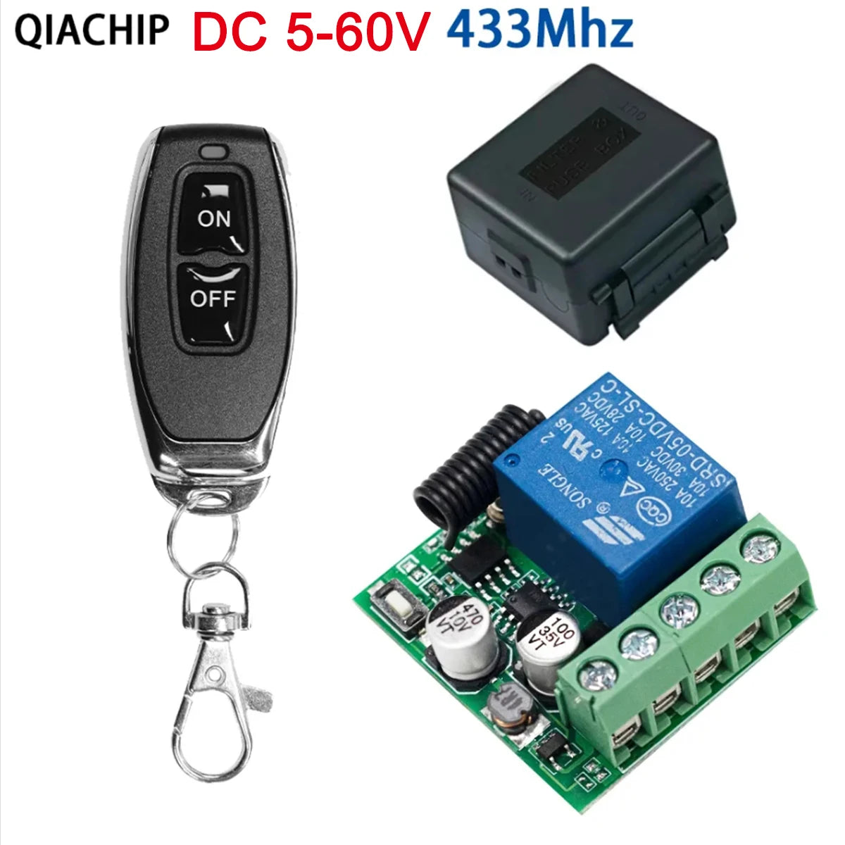 433Mhz DC 12V 5V-60V 1CH Universal Wireless Remote Control Switch Relay Receiver Module RF Transmitter 433Mhz Remote Control