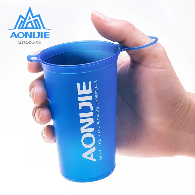 AONIJIE 170ml 200ml 250ml 500mml 350ml 600ml Running Sport Bicycle Soft Water Bottle Folding TPU Soft Flask Water Bag Cup