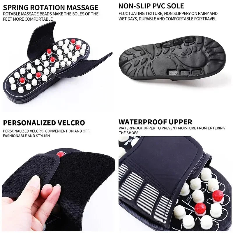 New Feet Massage Slippers Foot Reflexology Acupuncture Therapy Massager Walk Stone Shoes Acupuncture Cobblestone Massager