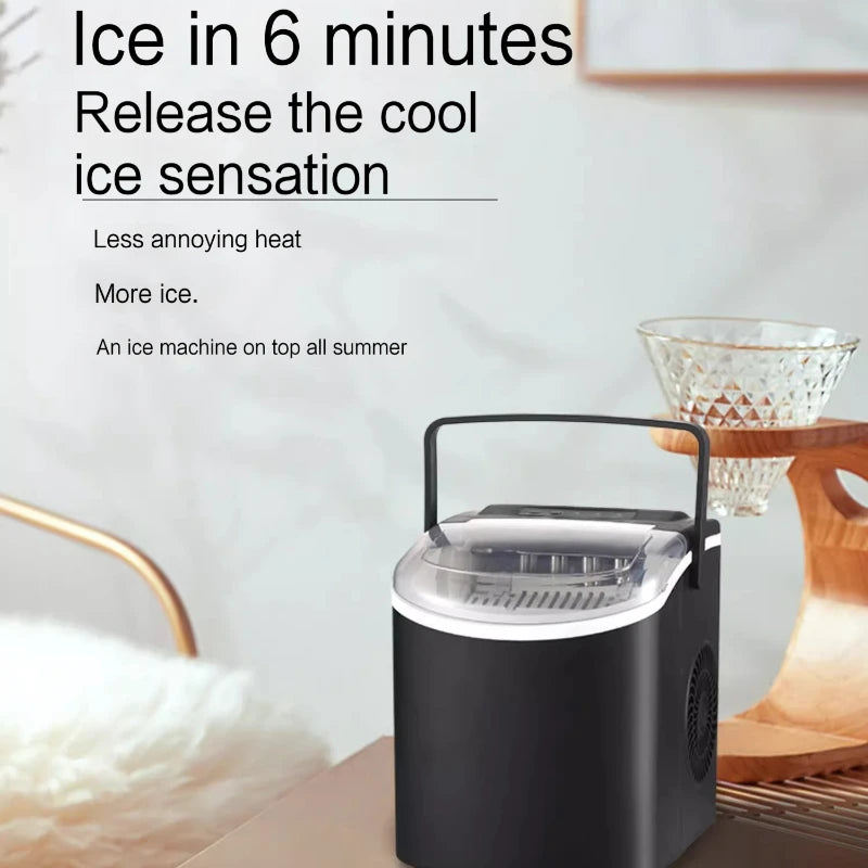 Countertop Ice Maker Self-Cleaning Portable Ice Maker with Ice Scoop and Basket Ice Machine with 2 Sizes Bullet Ice