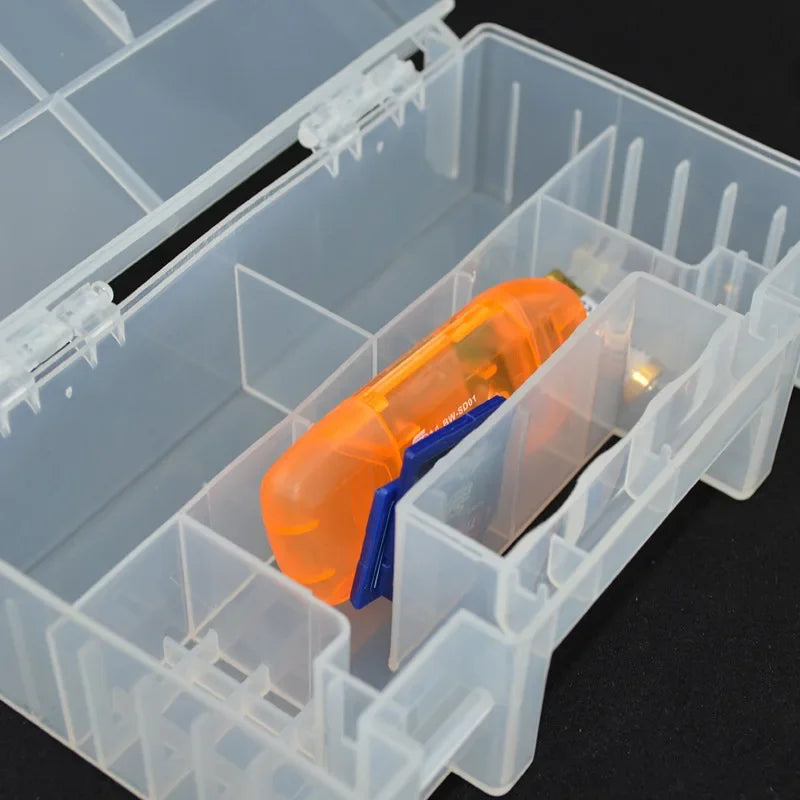 Hard Plastic Anti Impact Wear Resistant Battery Storage Box Case Practical Organizer Clear Inner Compartment Holder AA AAA