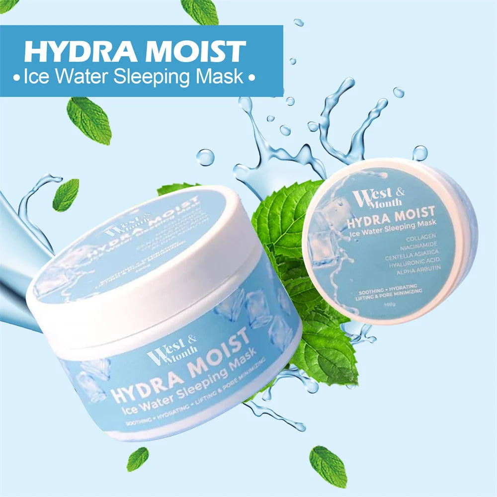 Hydra Moist Ice Water Sleeping Mask Whitening Moisturizing Mask Night Repair First Aid Facial Mask Sleep Mask Skin Care Product