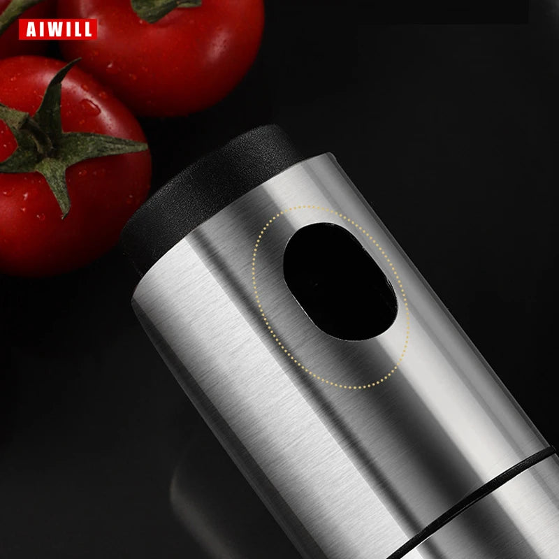 AIWILL 100ML Stainless Steel Olive Oil Sprayer Spray Bottle Spray Kitchen Cooking Oil Spray BBQ Oil Can 1 pc