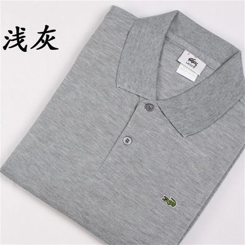 High quality men's cotton embroidered polo shirt 2023 summer new high-end breathable business casual lapel short sleeve T-shirt