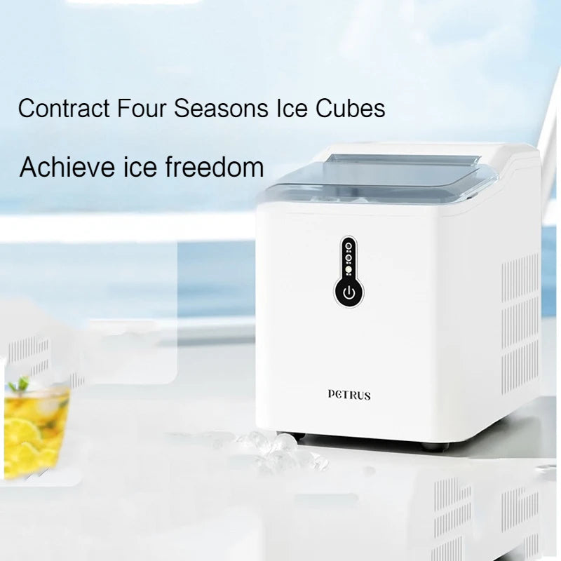 Countertop Ice Maker, 9 Thick Bullet-Shaped Ice Ready in 6-9 Mins, Portable Ice Maker Machine w/ Ice Scoop and Basket