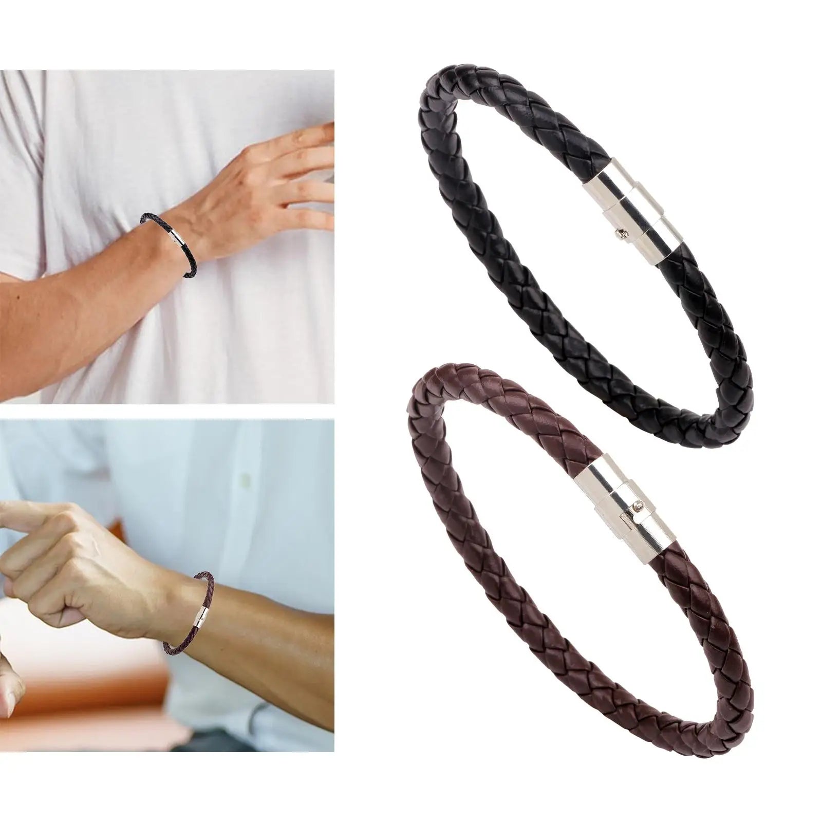 Leather Bracelet for Men Women Stylish Women Men PU Leather Wristband for Mother's Day Shopping Father's Day Holidays Street