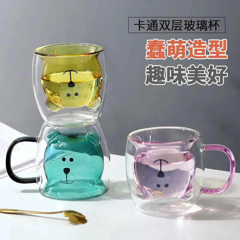 Double Wall Glass Coffee Cup Heat Resistant Tea Drink Cups Whiskey Cocktail Vodka Shot Wine Mug High Borosilicate Glass Mug