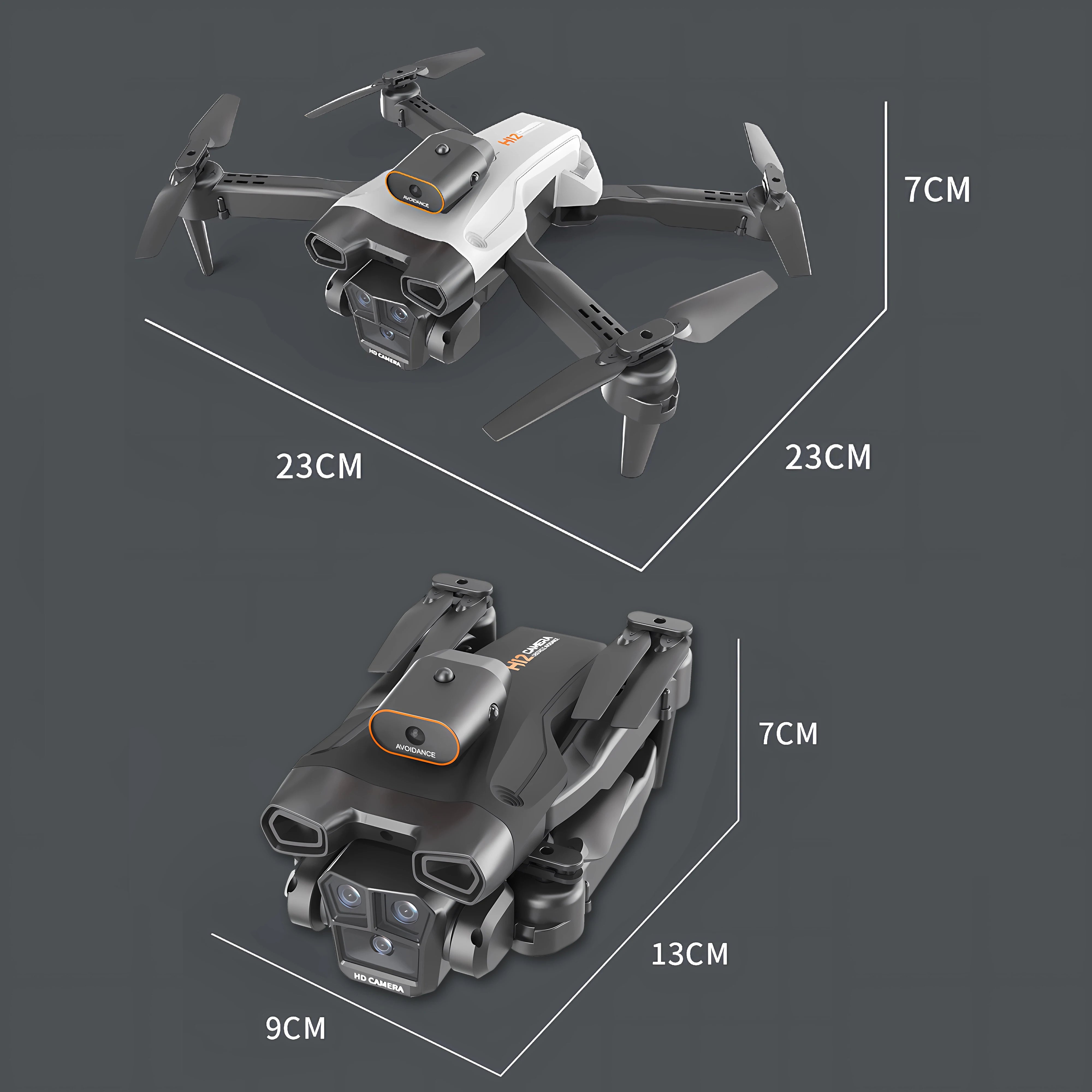 New H12 Mini Drone 8K Professinal Three Camera Wide Angle Optical Flow Localization Four-way Obstacle Avoidance RC Quadcopter