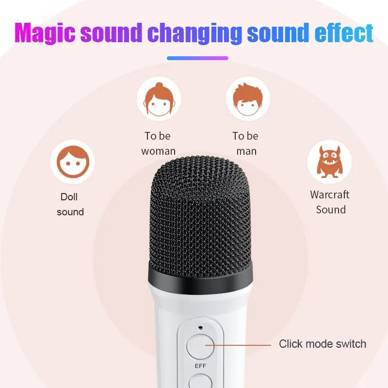 Microphone Karaoke Machine Portable Bluetooth 5.3 Speaker System with 2 Wireless Mic Home Family Singing