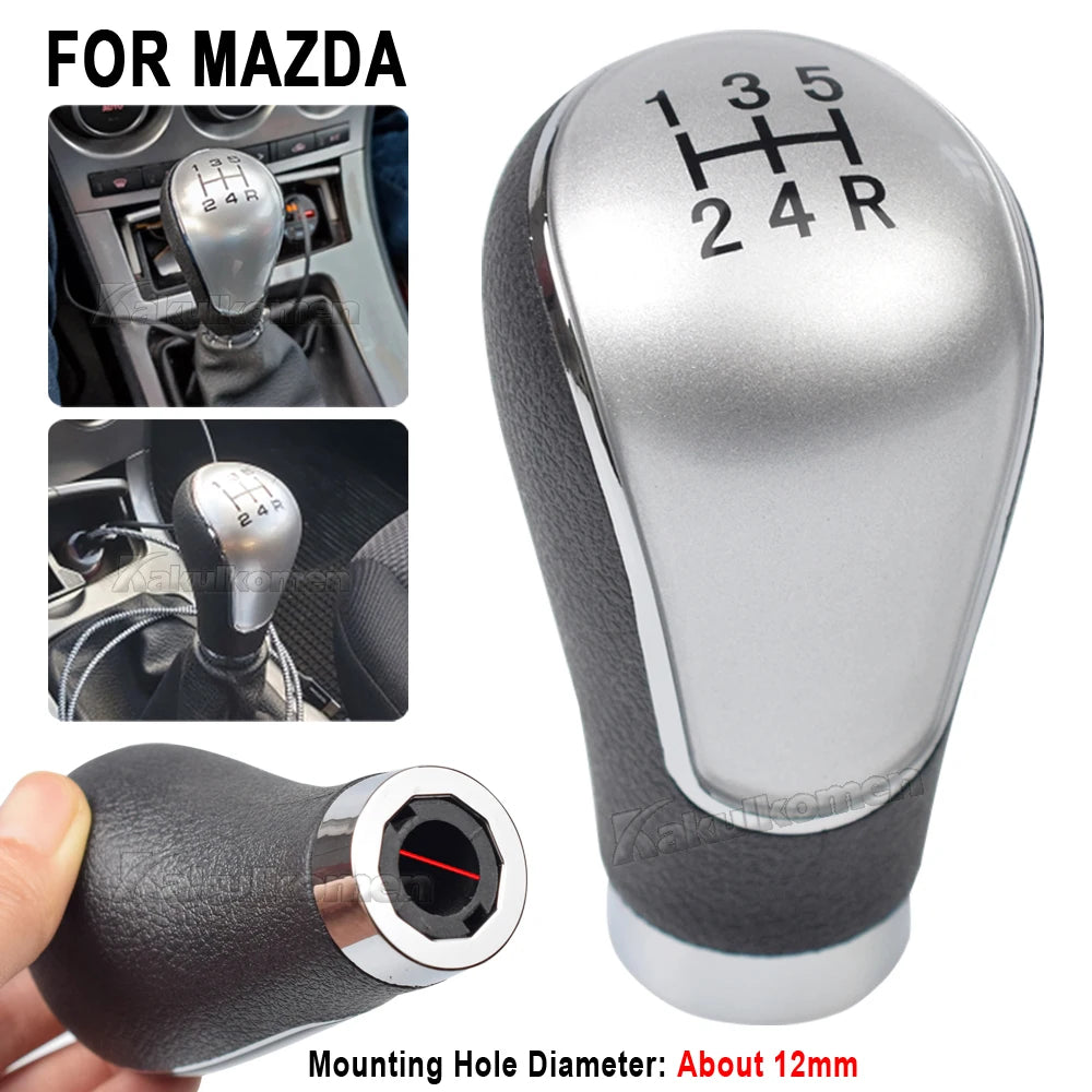 For Mazda 2/3/323/6/3 BK 2004 - 2012 Car 5/6 Speed Manual Transmission Gear Shift Handle New ABS Shift Lever Gear Shift Knob