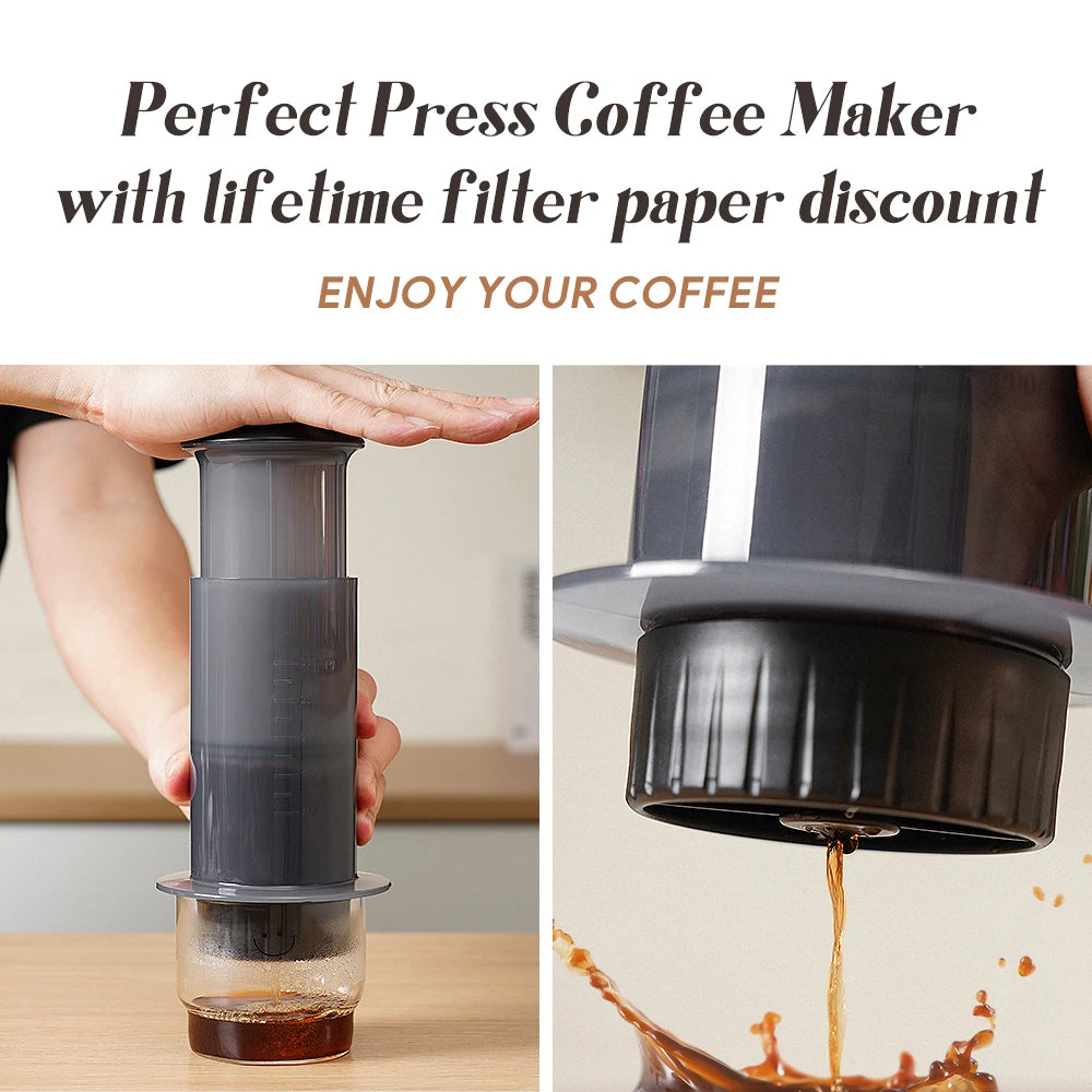 Espresso Portable Coffee Maker French Press Coffee Pot Kitchen Supplies for Aeropress Cafe Press Machine with Filter Paper Kit