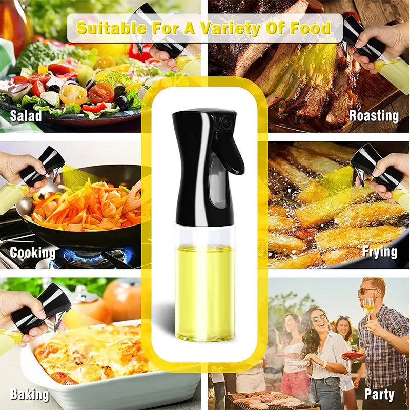 200ml Oil Spray for Kitchen Oil Nebulizer Dispenser Spray Oil Sprayer Airfryer BBQ Camping Olive Oil Diffuser Bottle for Kitchen