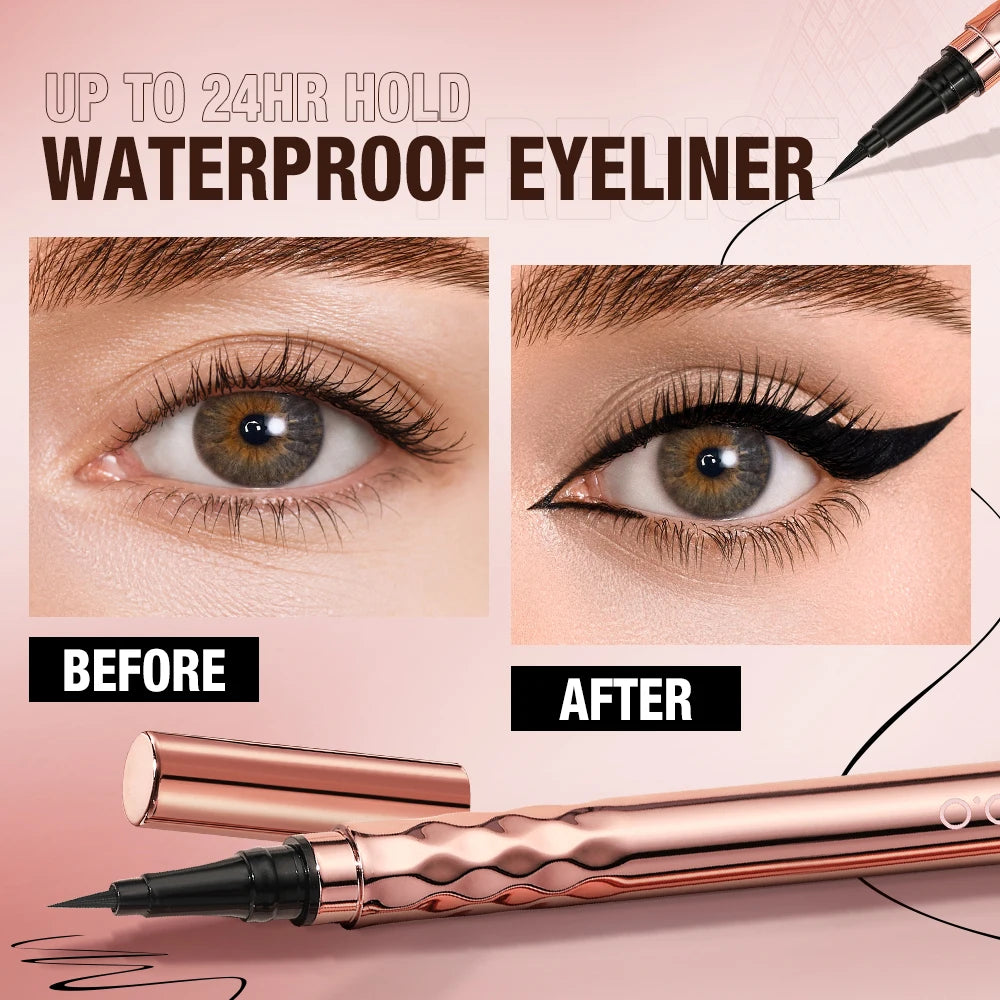 O.TWO.O Black Liquid Eyeliner Eye Make Up Super Waterproof Long Lasting Eye Liner Easy to Wear Eyes Makeup Cosmetics Tools