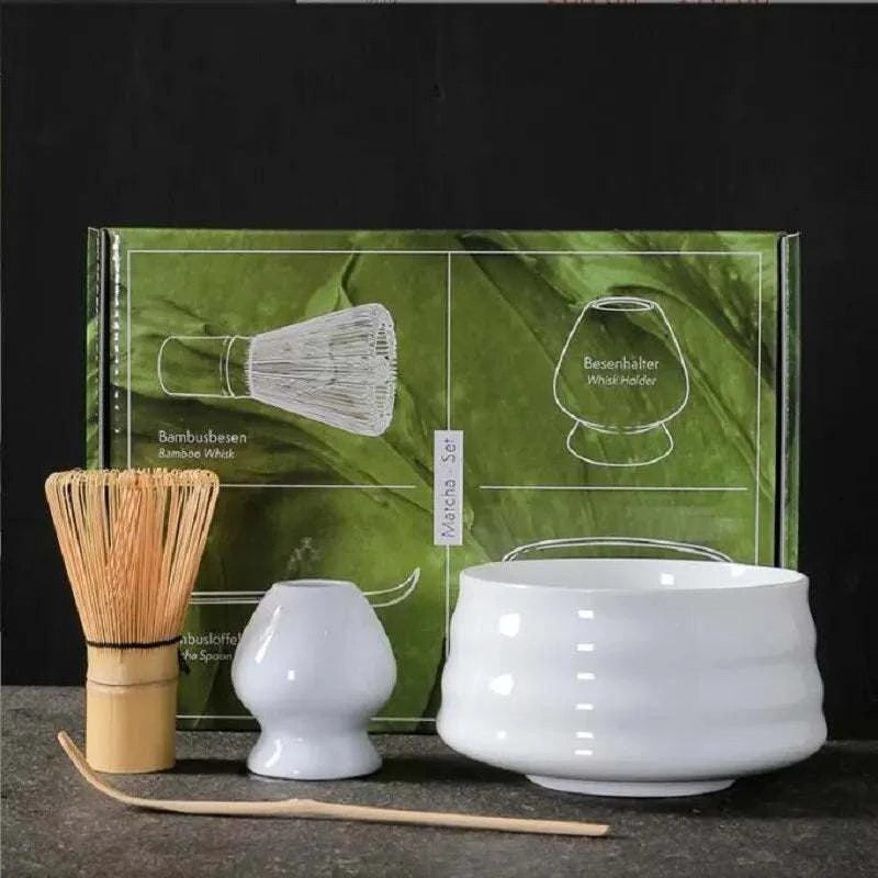 4pcs Japanese Matcha Set Safe Bamboo Whisk Teaspoon