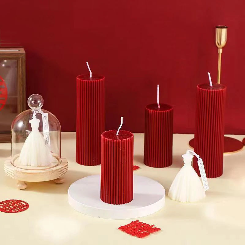 Creative wedding scented candles home decorative centerpiece long red candles new year home decor candle shooting props