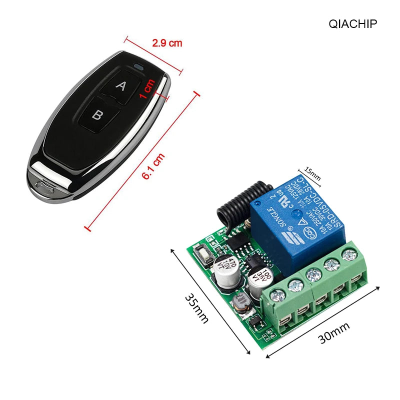 433Mhz DC 12V 5V-60V 1CH Universal Wireless Remote Control Switch Relay Receiver Module RF Transmitter 433Mhz Remote Control