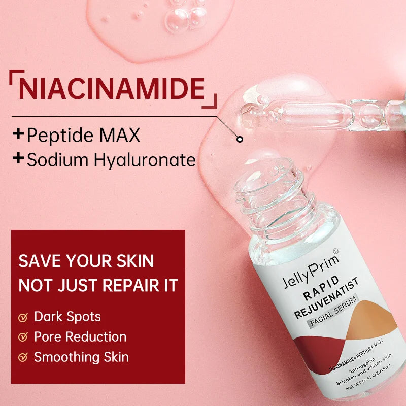 Niacinamide Serum Dark Spot Remover Face Serum Whitening For Glowing Pore Shrinking Hyaluronic Acid Collagen Facial Skin Care