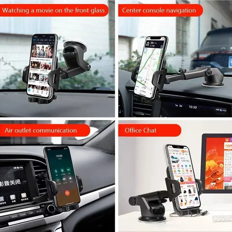 Car 360 Rotation Phone Holder Windshield Dashboard Suction Cup Mount Auto Smartphone Sucker Support Stand Universal Accessories