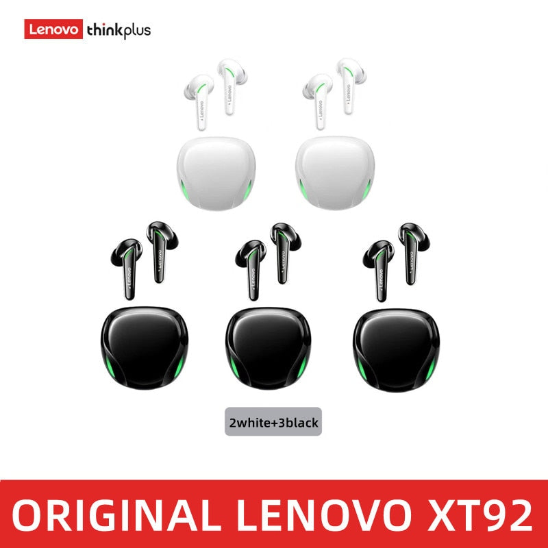 Lenovo XT92 TWS Gaming Earbuds Low Latency Bluetooth Earphones Stereo Wireless 5.1 Bluetooth Headphones Touch Control Headset - RY MARKET PLACE