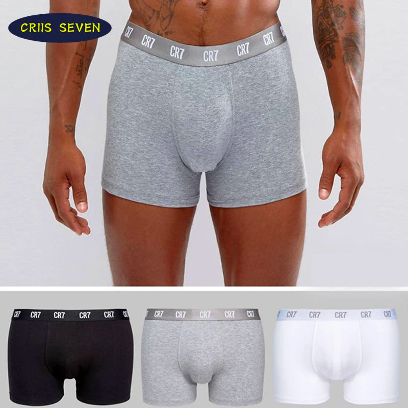 Men Underwear Boxer Briefs Pack Cotton Breathable Teenage Panties Cristiano Ronaldo Male Shorts Sports Underwear CR7 Trunks